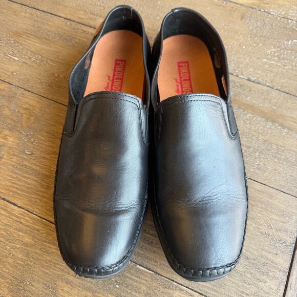 Pikolinos Azores Men\'s Casual Leather Moc Loafers Black EU 43 US 9-9.5 Slip On main image 7